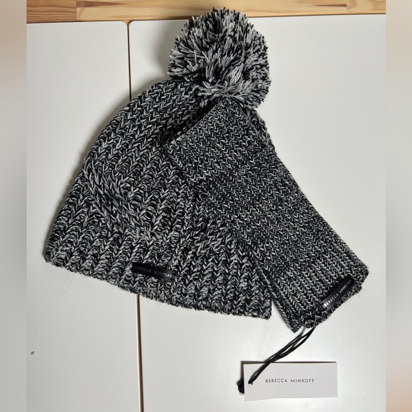 Rebecca Minkoff Accessories - Rebecca Minkoff Monochrome Knit Hat and wrist hand cuff
